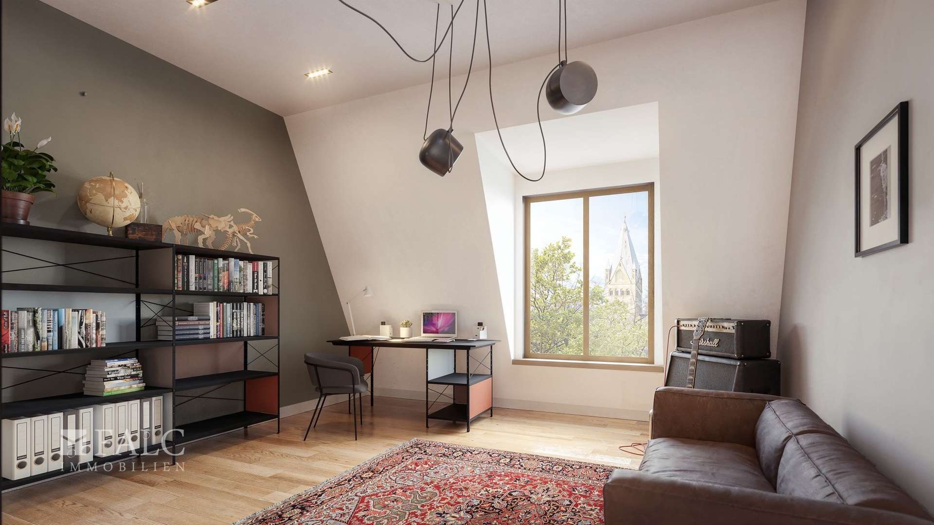 Visualisierung Penthouse Wohnung Wohn-/Arbeitsbereich